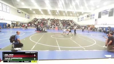 120 lbs Champ. Round 2 - Joel Won, Sunnyhills HS vs Tarun Harrington, Alta Loma HS