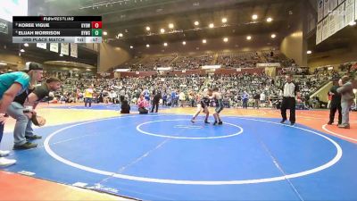 100 lbs 3rd Place Match - Koree Vigue, Gentry Youth Organization Wrestling vs Elijah Morrison, Blazing Yetis Wrestling Club