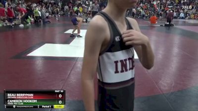 J-12 lbs Cons. Semi - Cameron Hookom, Indee Mat Club vs Beau Berryman, Oelwein Wrestling Club