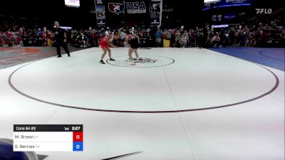 120 lbs Cons 64 #2 - Marabelle Brown, UT vs Syriana Berrios, TN