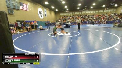 140 lbs Cons. Round 3 - Aryanah Singh, Highland vs Abby Tuller, Morro Bay