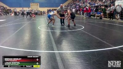 1 - 190 lbs Cons. Round 2 - Brenan Hensley, Thomas Walker HS vs Logan Kostyal, Mathews High School