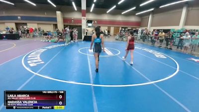 108 lbs Cons. Round 1 - Laila Abarca, All Valley Wrestling Club vs Hadassa Valencia, NB Elite Wrestling Club