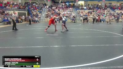 285 lbs Champ. Round 2 - Baen Summerlin, Maryland School For The Deaf vs Derek Owumi, St. James School