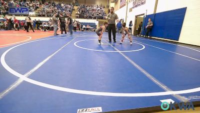 52 lbs Consolation - Kamden Justice, Pryor Tigers vs Watson Rosencutter, Jenks Trojan Wrestling Club