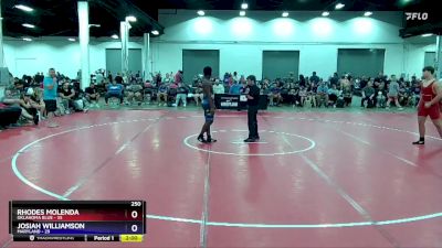 250 lbs Round 3 (8 Team) - Rhodes Molenda, Oklahoma Blue vs Josiah Williamson, Maryland