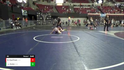 95 lbs Cons. Round 1 - Jayden Kubo, Camel Kids Wrestling vs Braeden Kaufman, Helena Wrestling Club