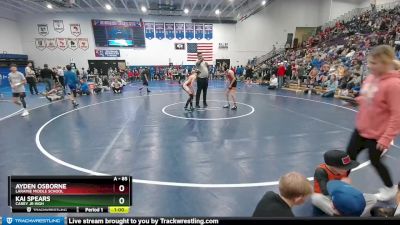 85 lbs Semifinal - Kai Spears, Carey Jr High vs Ayden Osborne, Laramie Middle School