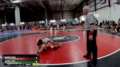 113 lbs Semis & 1st Wb (8 Team) - Jamie Lutz, WRESTLING WAREHOUSE vs Mateo Diaz, CAPITAL CITY WRESTLING CLUB