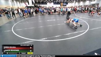 97 lbs Champ. Round 1 - Soren Kelsall, IA vs Landon Reasoner, NE