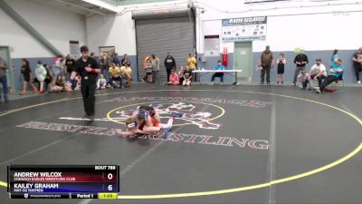 98 lbs Semifinal - Andrew Wilcox, Chugach Eagles Wrestling Club vs Kailey Graham, Mat-Su Matmen