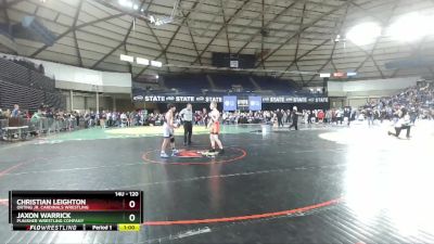 120 lbs Champ. Round 1 - Christian Leighton, Orting Jr. Cardinals Wrestling vs Jaxon Warrick, Punisher Wrestling Company