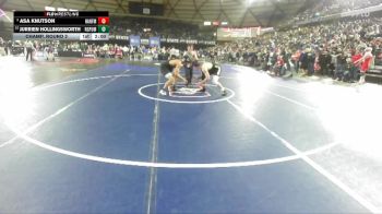 Boys 4A 190 lbs Champ. Round 2 - Jurrien Hollingsworth, Rogers (Puyallup) vs Asa Knutson, Hanford