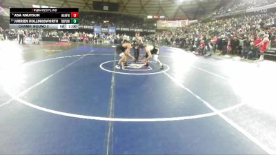 Boys 4A 190 lbs Champ. Round 2 - Jurrien Hollingsworth, Rogers (Puyallup) vs Asa Knutson, Hanford