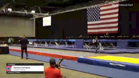 Addison Karagias - Tumbling, Midwest Training - 2021 USA Gymnastics Championships
