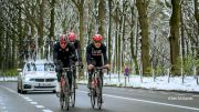 On-Site: As Snow Falls, Dozens Of Riders Pull Out Of 2022 Tour Of Flanders Including COVID-19 Positive Wout Van Aert