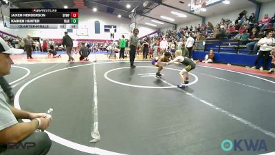 49 lbs Quarterfinal - Jaxen Henderson, Beggs Youth Wrestling Program vs Kainen Hunter, Vian Wrestling Club
