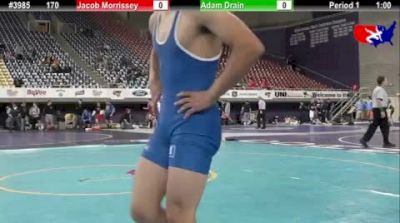 170 lbs cons-round-5 Jacob Morrissey WI vs. Adam Drain IA