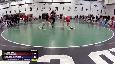 131 lbs Round 1 (16 Team) - Alexis Brua, D`Youville University vs Brianna Holcomb, Frostburg Sate University