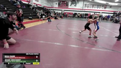 60B 3rd Place Match - Beau Bare, Platte County Youth Wrestling vs Seger Brockert, Lexington Youth Wrestling Club