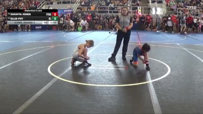 65 lbs Cons. Round 3 - Zakaiya Jones, Piqua Youth Wrestling Club vs Ellie Fry, West Jefferson