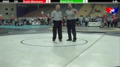126 lbs semifinal Dustin Weinmann MN vs. Brock Ervin KY