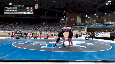 285 lbs Quarterfinal - Brady Adkins, Johnson Central vs Paul McClure, Boyle County