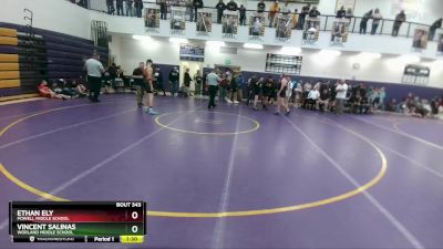 145 lbs Round 3 - Vincent Salinas, Worland Middle School vs Ethan Ely, Powell Middle School