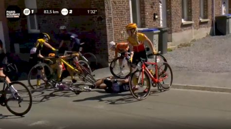 Big Crash Involves Half Of Women's Peloton Before The Cobbles At 2022 Paris-Roubaix Femmes