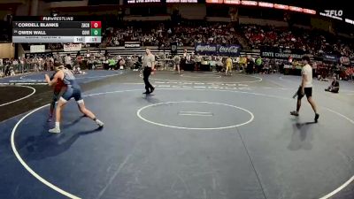 D 1 144 lbs Cons. Round 2 - Cordell Blanks, Zachary vs Owen Wall, Covington