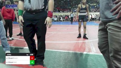 110 lbs Round Of 16 - Jackson Stuart, Mustang Middle School vs Jordan Dixon, Midwest City Bombers