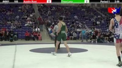 100 lbs 1st-place-match Austin Rust ND vs. Tirso Lara CA