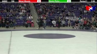 106 lbs 1st-place-match Skyler Petry MN vs. Nkosi Moody IL