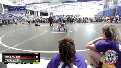 52 lbs Round 1 (4 Team) - Damon Sidoriak, East Kansas Eagles Red vs Weston Olvera, Untouchables Purple