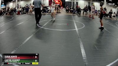 92 lbs Round 1 (4 Team) - Yusuf Konte, Mat Warriors Black vs Carter Schmidt, Junior Terps Xpress