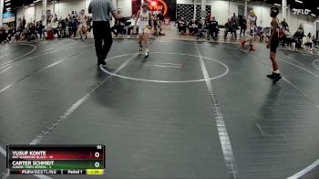 92 lbs Round 1 (4 Team) - Yusuf Konte, Mat Warriors Black vs Carter Schmidt, Junior Terps Xpress