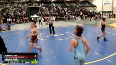 100 lbs Semifinal - Adam Glause, Decatur Lakers Wrestling Club vs Braylyn Smith, Sherman Challengers