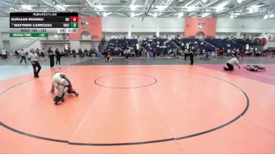 133 lbs Champ. Round 2 - Matthew Carrozza, Trinity (CT) vs Gurjaan Bhangu, RIT
