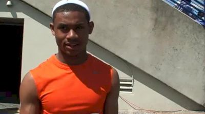 Najee Glass drops down in location and distance in 100m at 2012 Florida Relays