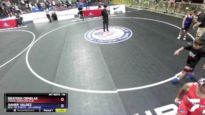 93 lbs Quarterfinal - Brayden Ornelas, Madera Wrestling Club vs Xavier Valdez, Beat The Streets - Los Angeles