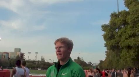 Matt Tegenkamp talks about 1500 and watching Derrick's kick at the 2012 Stanford Invitational