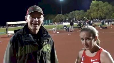 Jackie Areson (15.18) kicks to win women's 5k & get Oly A standard at the 2012 Stanford Invitational