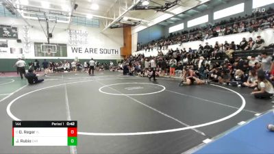 144 lbs Cons. Round 1 - Dominic Reger, Yorba Linda vs John Rubio, Carson