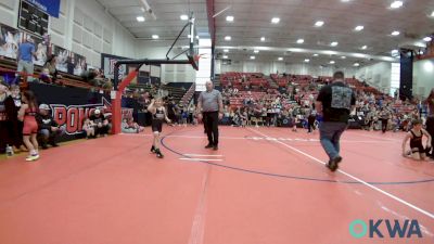 52 lbs Quarterfinal - Kyllie Gwinn, Buck Pride Wrestling vs Evelyn Shimonek, Pawhuska Elks Takedown