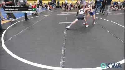 67 lbs Consolation - Weston Brownback, Huskey Wrestling Club vs Blaine Backus, Newkirk Takedown Club