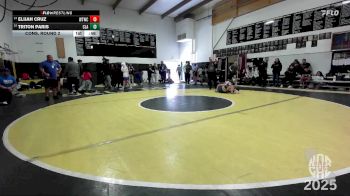 95 lbs Cons. Round 2 - Elijah Cruz, Woodlake Tiger Wrestling Club vs Triton Paris, Clark