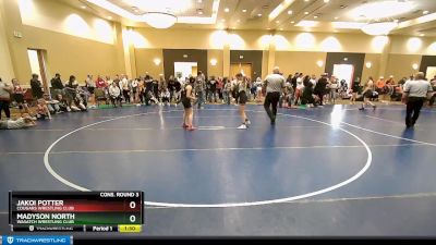 105 lbs Cons. Round 3 - JaKoi Potter, Cougars Wrestling Club vs Madyson North, Wasatch Wrestling Club