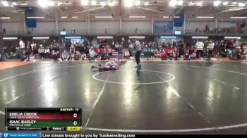 75 lbs Cons. Round 1 - Emelia Crook, Tiger Youth Wrestling vs Isaac Bagley, Prattville Lions