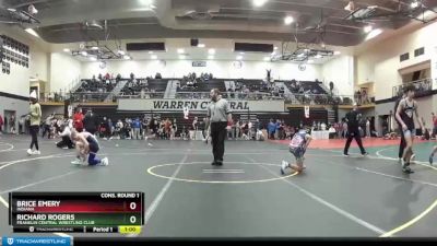 113 lbs Cons. Round 1 - Richard Rogers, Franklin Central Wrestling Club vs Brice Emery, Indiana