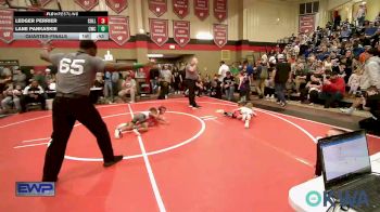 46 lbs Quarterfinal - Ledger Perrier, Collinsville Cardinal Youth Wrestling vs Lane Pankaskie, Claremore Wrestling Club